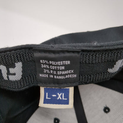 Kau Fitted Hat Black L-XL Embroidered Logo Flexfit Solid 6 Panel