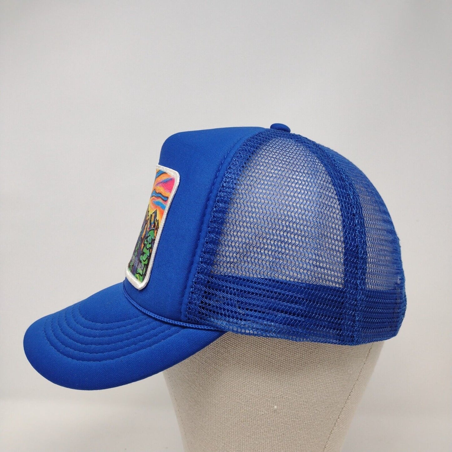 Nicolette G. Maw Snapback Trucker Hat Blue OSFA Adjustable Mesh Back Art by NGM