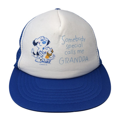 Somebody Special Calls Me Grandpa Snapback Trucker Hat Blue One Size