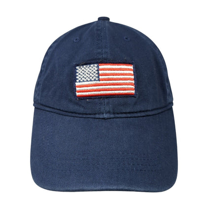 Old Navy Slideback Hat Blue One Size Adjustable American Flag Patch