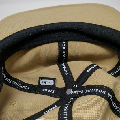 prAna Snapback Hat Beige One Size Get Lost To Get Found Mountain Patch Recycled