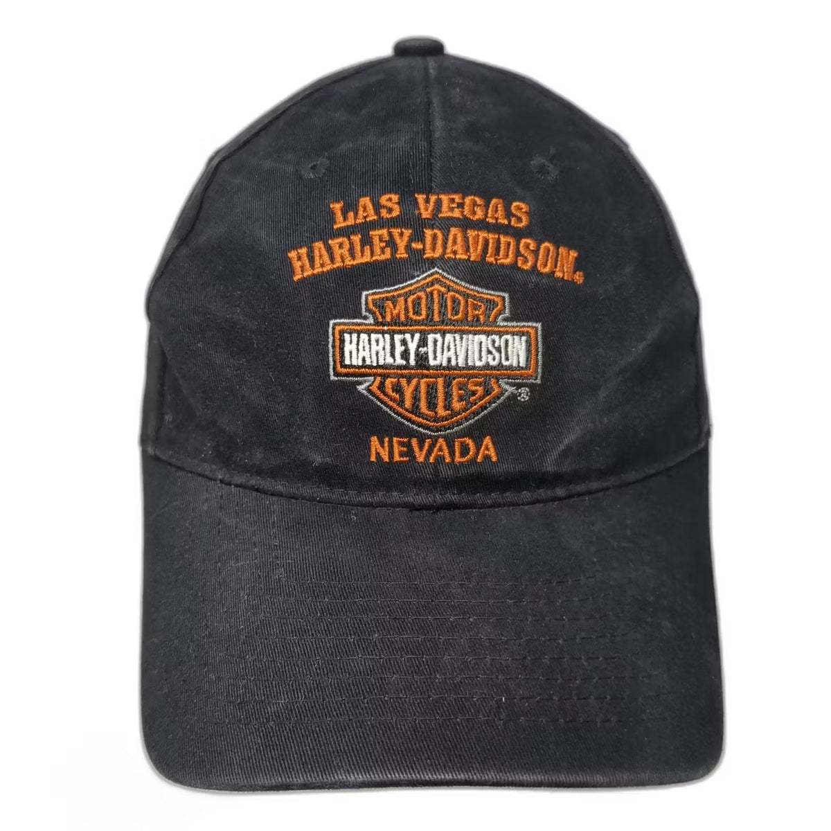 Harley-Davidson Las Vegas Nevada Embroidered Baseball Cap Black Orange SZ M Hat