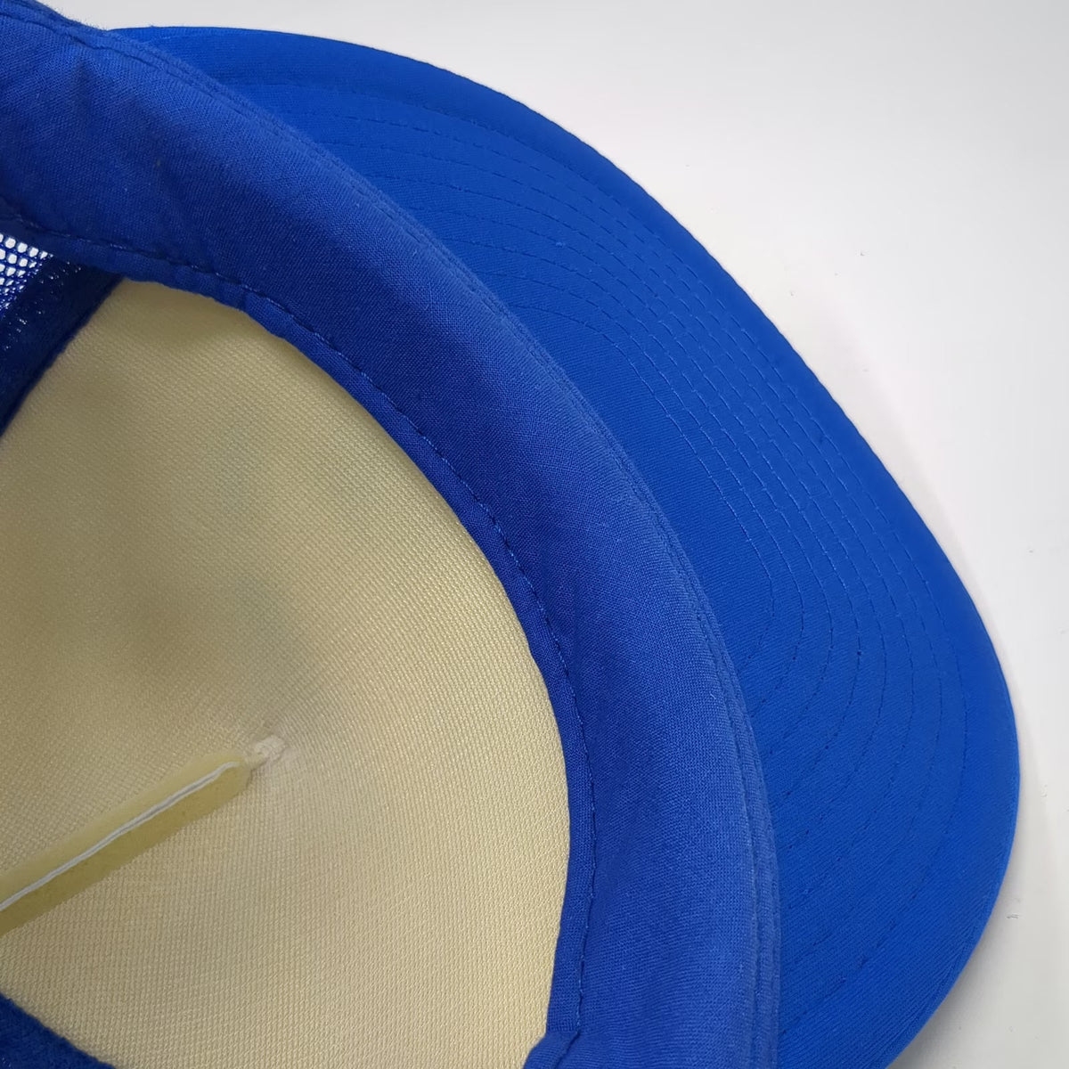 Nissin Trucker Hat Blue White One Size Road Runner Auto Body Mesh Snapback Foam