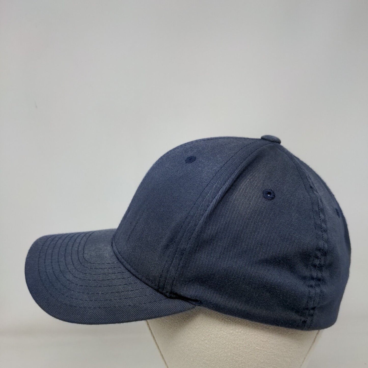 Yupoong Fitted Hat Blue S/M Flexfit Lightweight Vented Holes 6 Panel Blank
