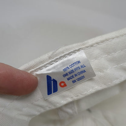 Headwear USA Baseball Cap White One Size BC Becahi Hawk Logo Slideback Strap Hat