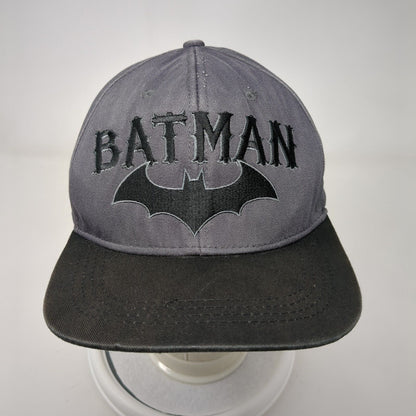 Batman Snapback Hat Gray One Size Adjustable Embroidered 6 Panel DC Comics
