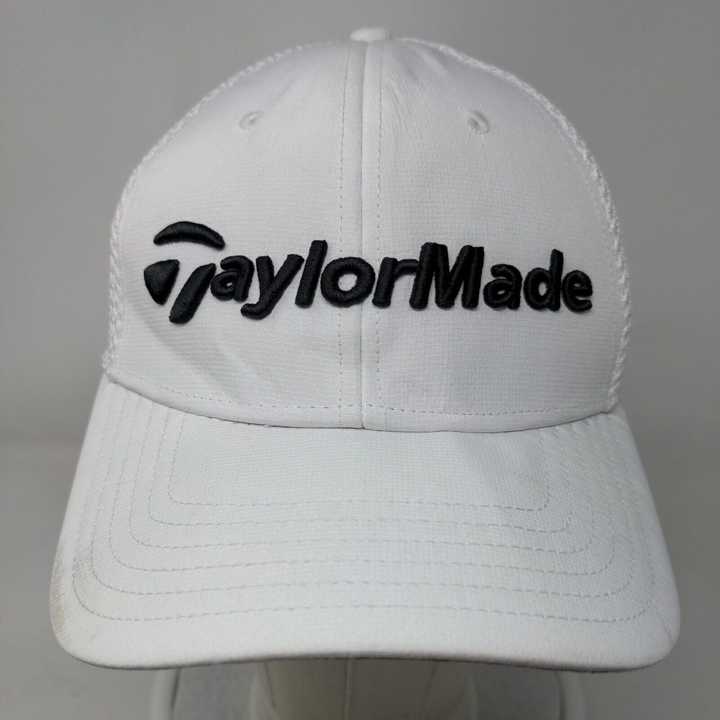 TaylorMade Tour Preferred Fitted Mesh Back Hat White S-M Embroidered