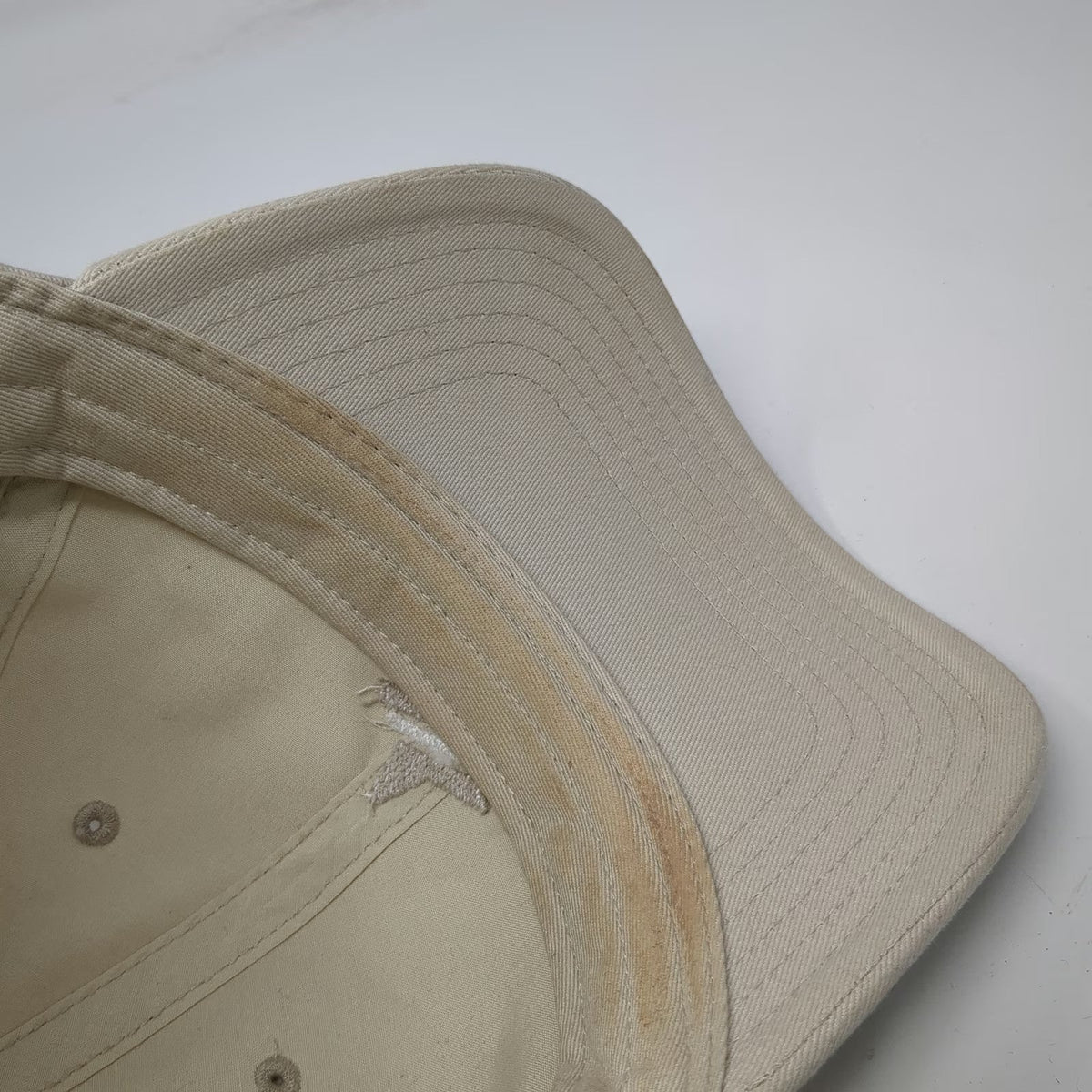 Harding Lane Tuckernuck Baseball Cap Beige One Size Cotton Slideback Hat Logo