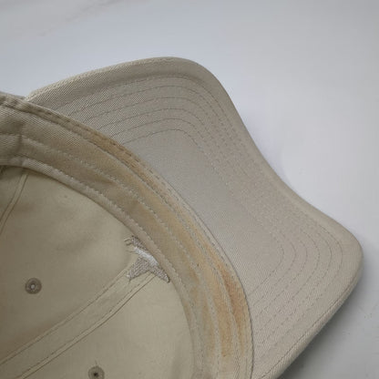 Harding Lane Tuckernuck Baseball Cap Beige One Size Cotton Slideback Hat Logo