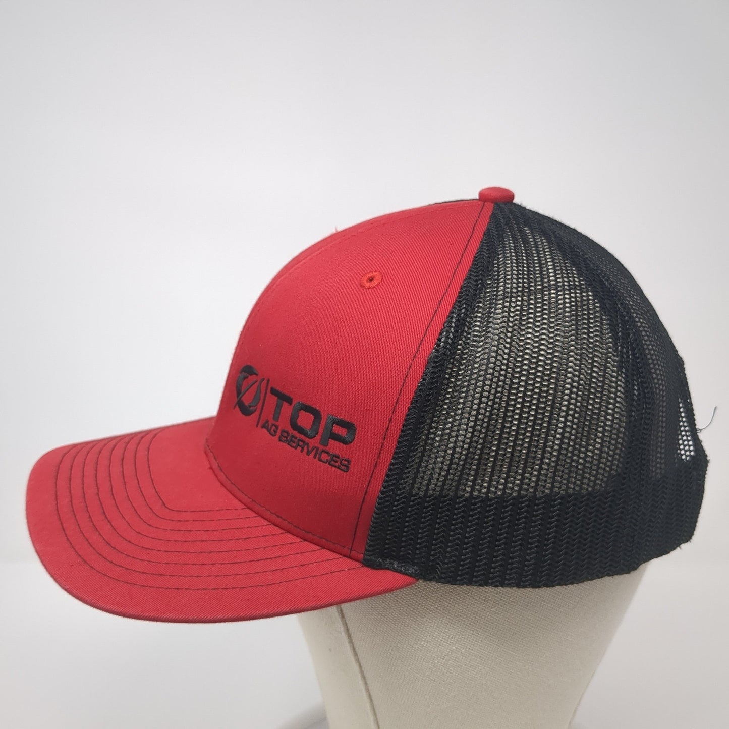 TOP Ag Services Snapback Trucker Hat Red One Size Mesh Back Richardson