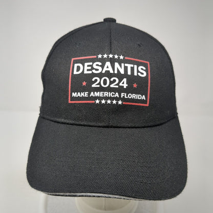 Desantis Make America Florida Strapback Hat Black One Size Adjustable