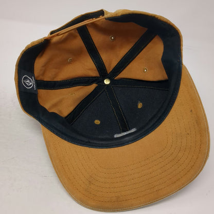 Volcom Snapback Hat Brown One Size Stone Logo Flat Brim 6-Panel Skateboarding