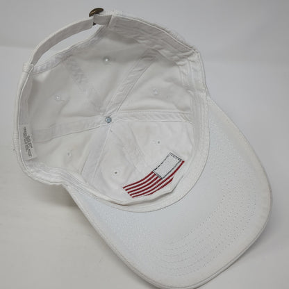 USA Flag Slideback Baseball Cap White One Size Adjustable Embroidered Patriotic