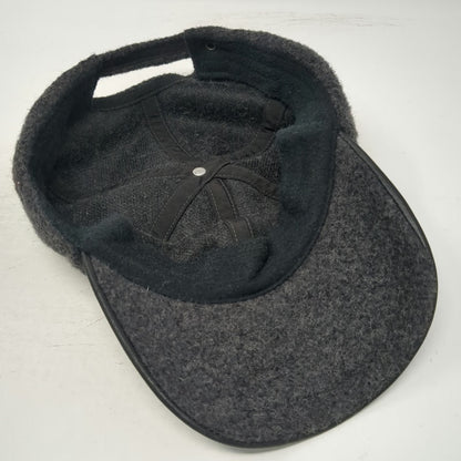 Lands' End Baseball Cap Gray One Size Textured Crown Black Brim Adjustable Hat