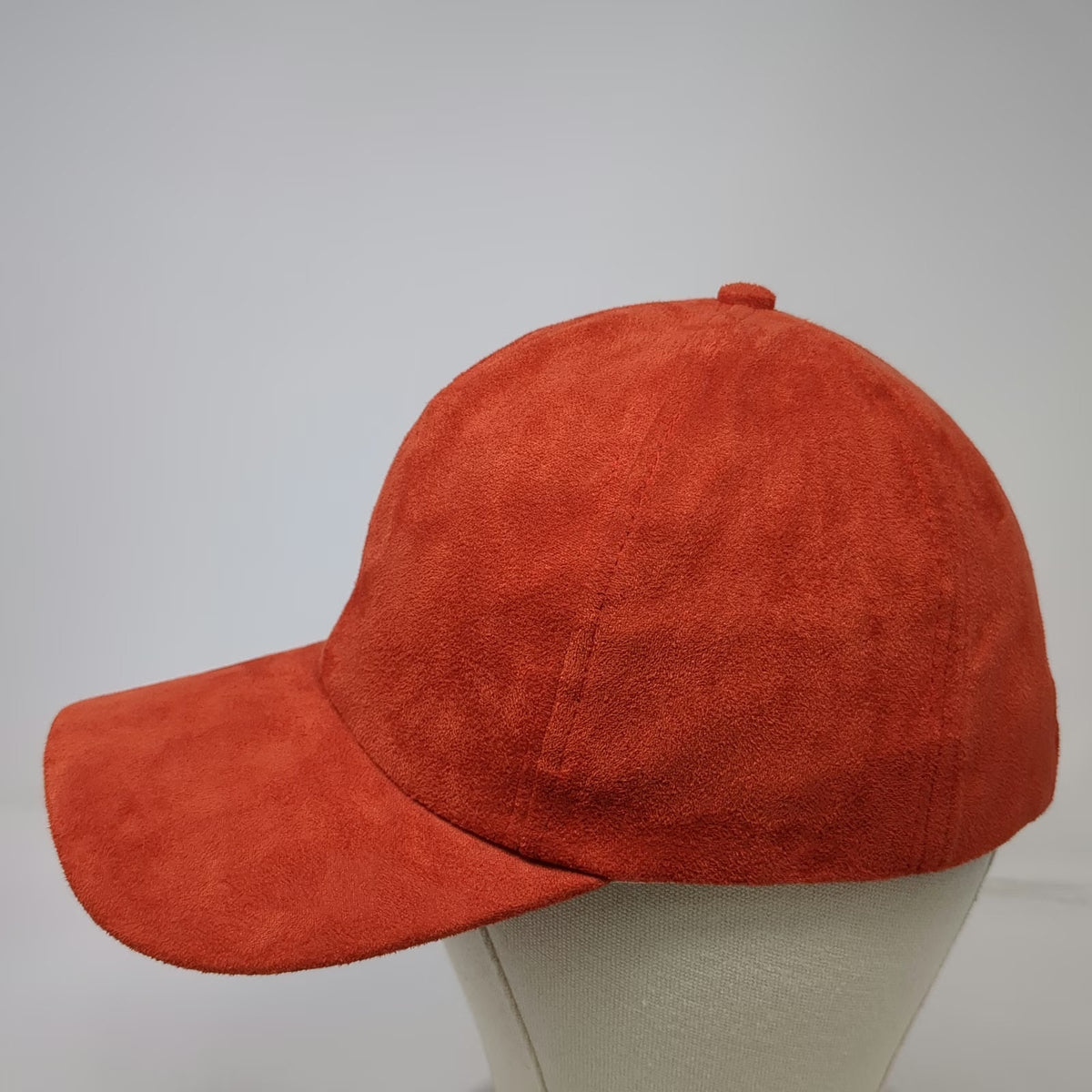 Vera New York Baseball Cap Orange One Size Blank Faux Suede Hat Slideback Buckle
