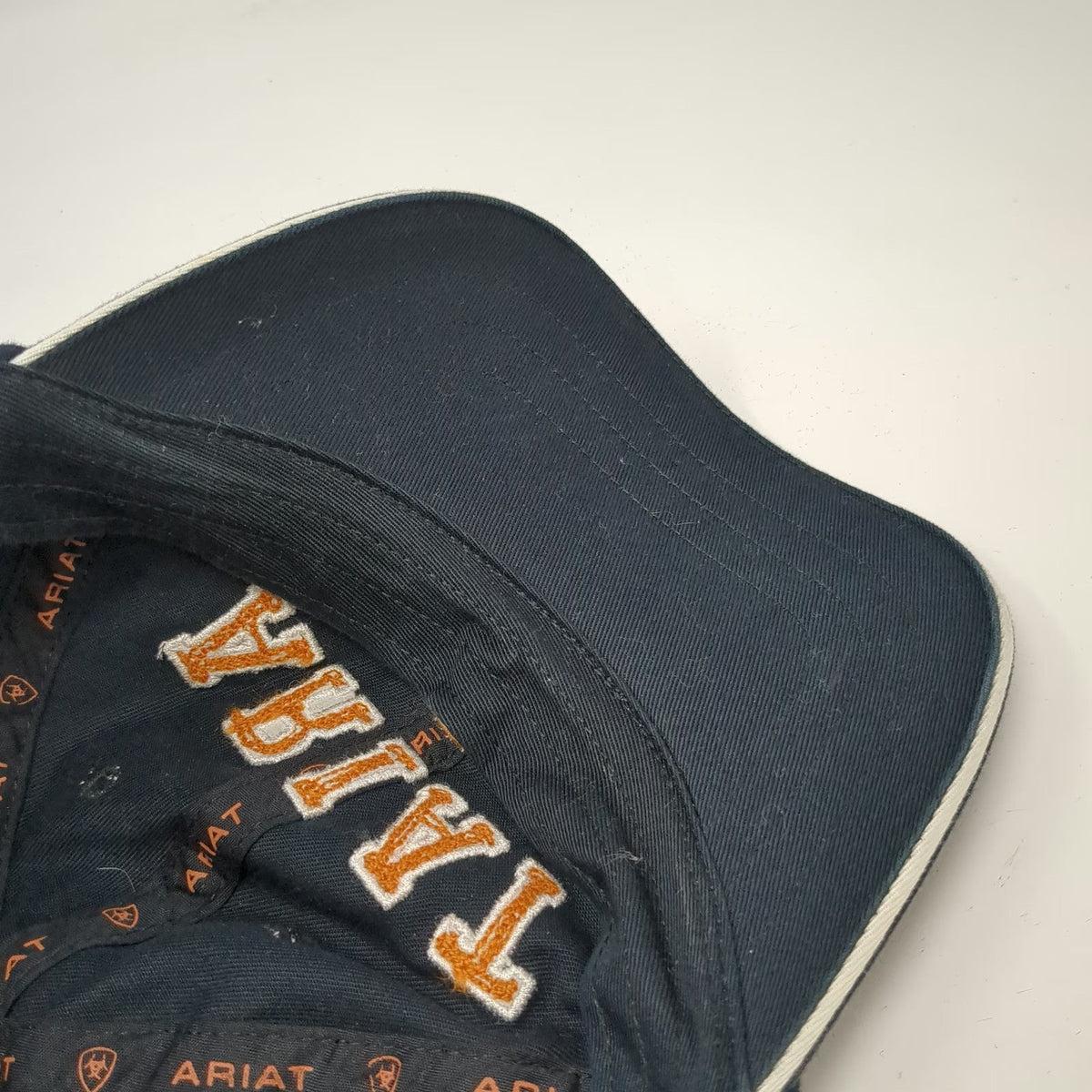 Ariat Baseball Cap Black One Size Slideback Orange Embroidered Logo Cotton Hat