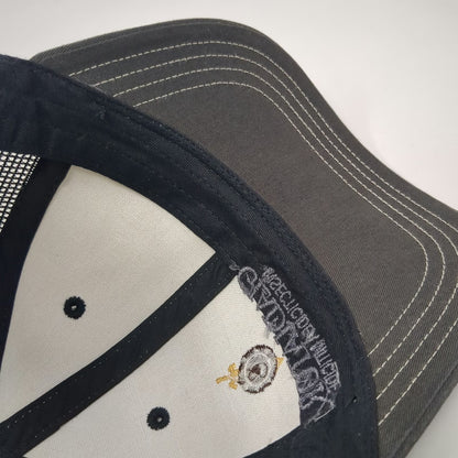 District Trucker Hat Beige Black One Size Gladiator Miticide Mesh