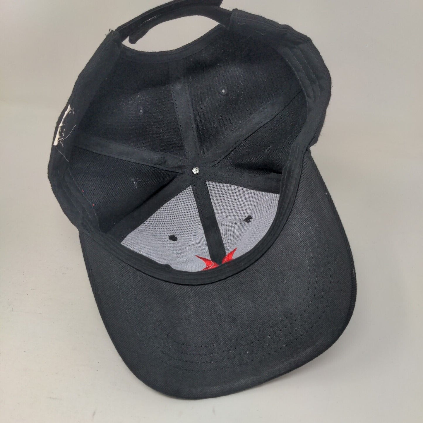 Hurley Red Logo Strapback Hat Black One Size Embroidered Adjustable