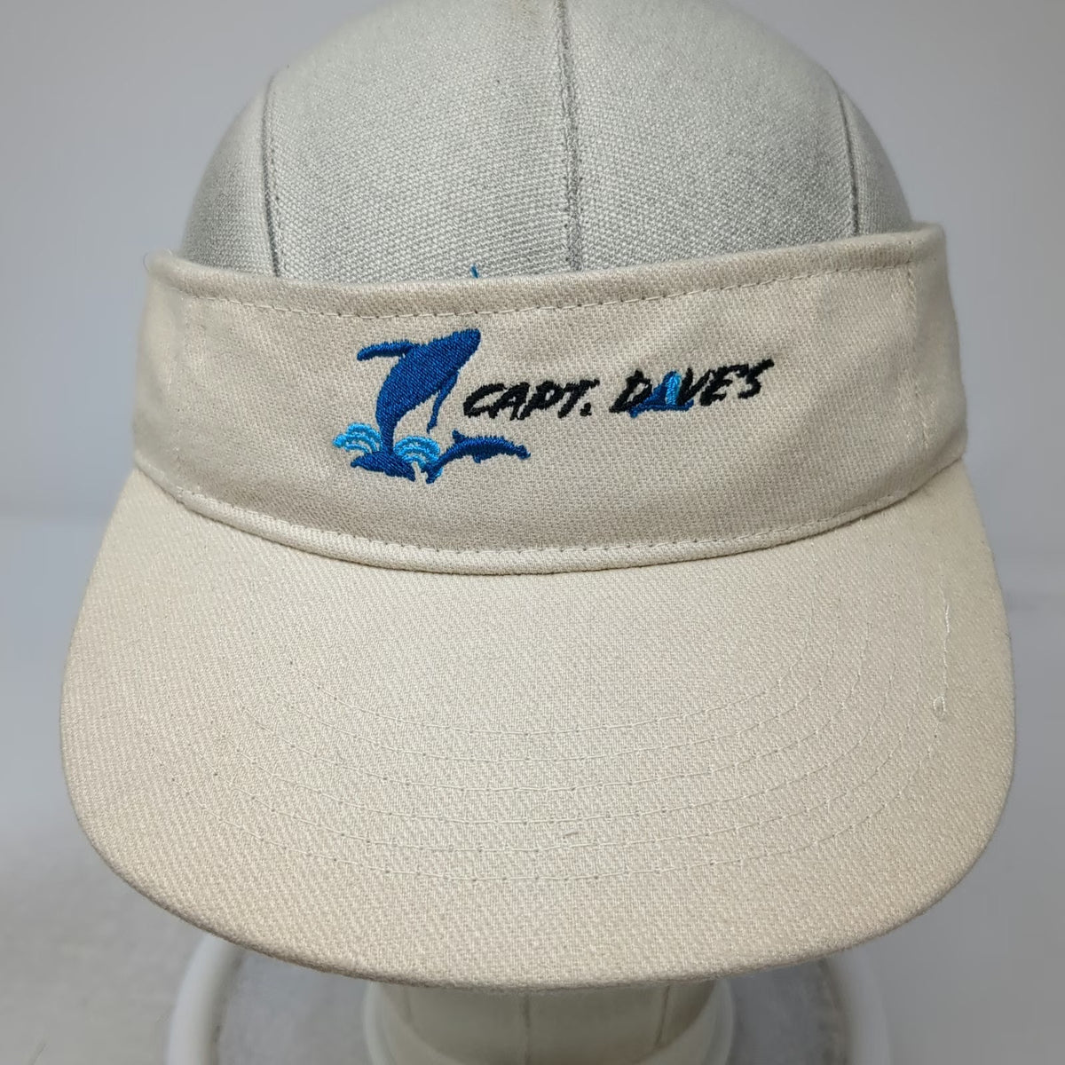 Coastal Headwear Visor Beige One Size Strapback Capt Dave's Whale Beach Hat
