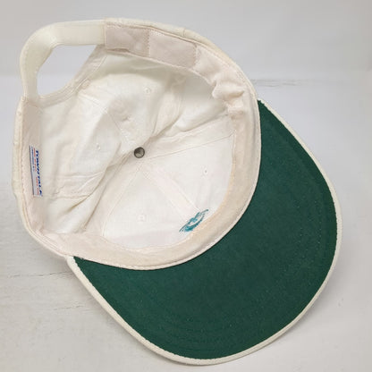 Town Talk Baseball Cap White One Size Palm Tree Dolphin Green Undervisor Hat