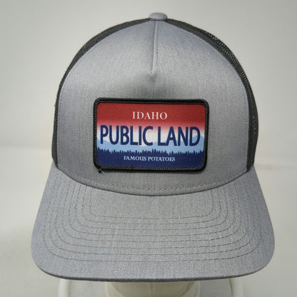 Pacific Headwear Trucker Hat Gray Black One Size Idaho Public Land Mesh Snapback