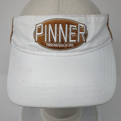 Pinner Throwback Ipa Sun Visor Hat White OS Adjustable Embroidered Fahrenheit
