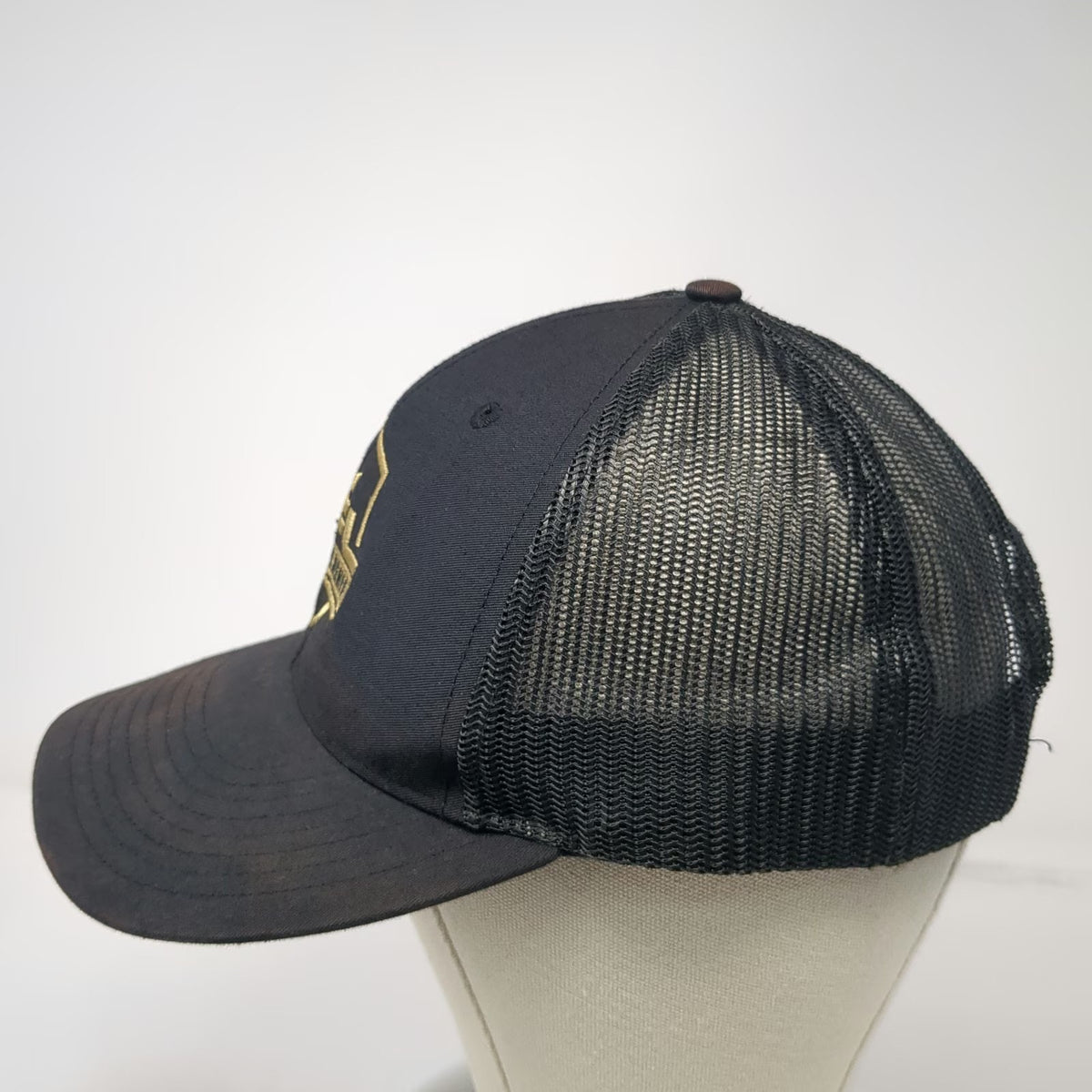 Richardson Trucker Hat Black OSFM Snapback PFL Championship Gold Logo Mesh Pro