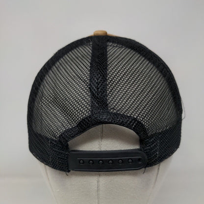 NRA Golden Eagles Snapback Mesh Back Trucker Hat Tan One Size Colorblock