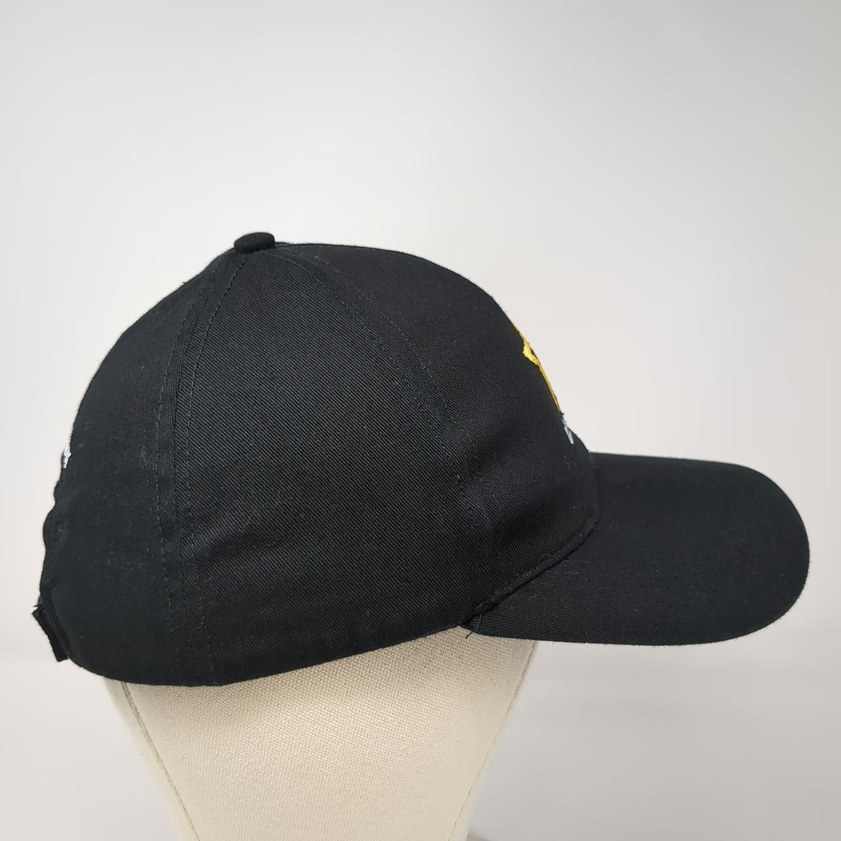 Black One Size Baseball Cap US Army Embroidered Star Made in USA Military Hat