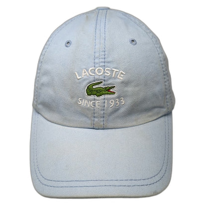 Lacoste Baseball Cap Blue One Size Adjustable Embroidered Cotton Logo Strap Hat