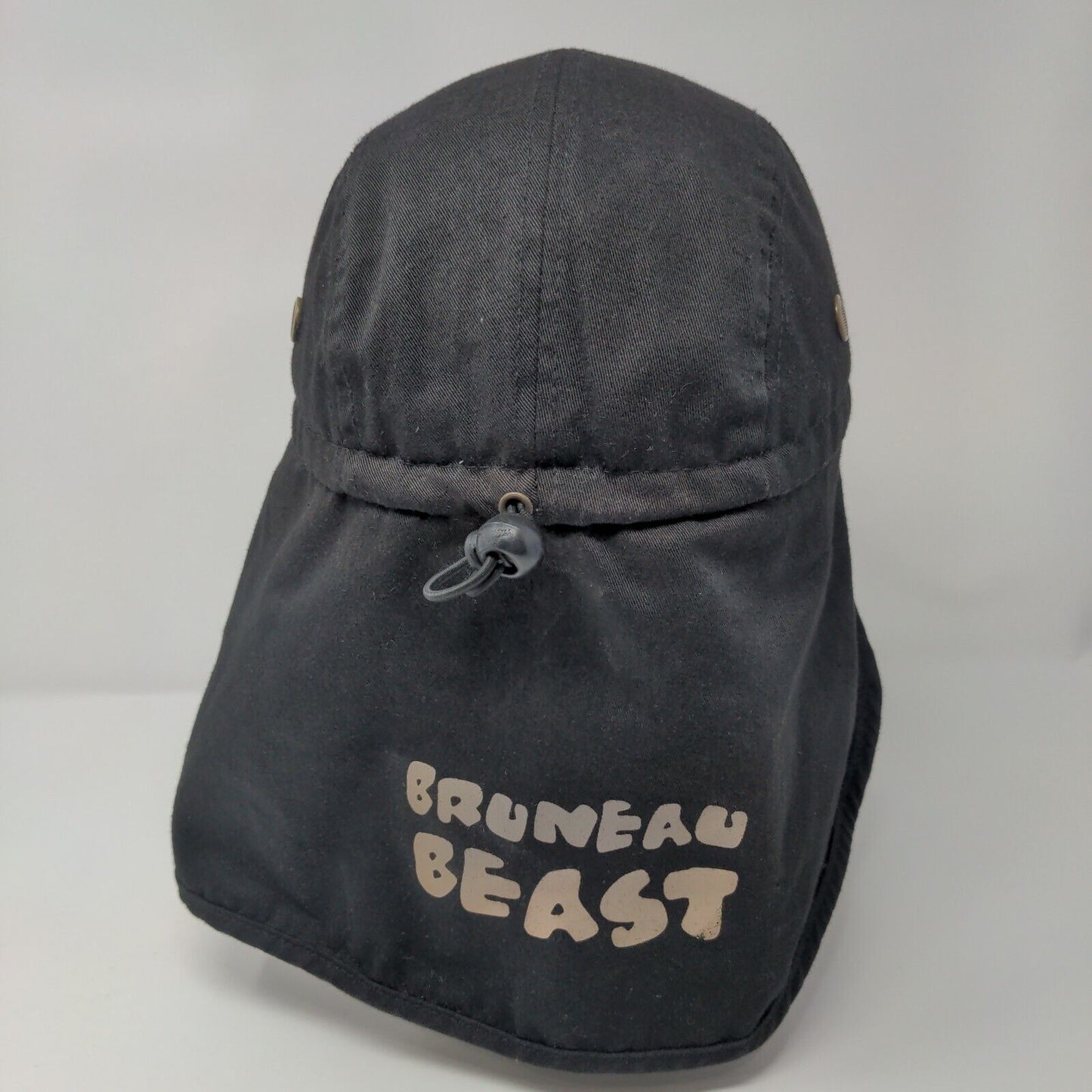 Bruneau Beast Trapper Hat Black OSFA Ear Flaps Adjustable Drawstring Blank