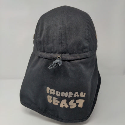 Bruneau Beast Trapper Hat Black OSFA Ear Flaps Adjustable Drawstring Blank