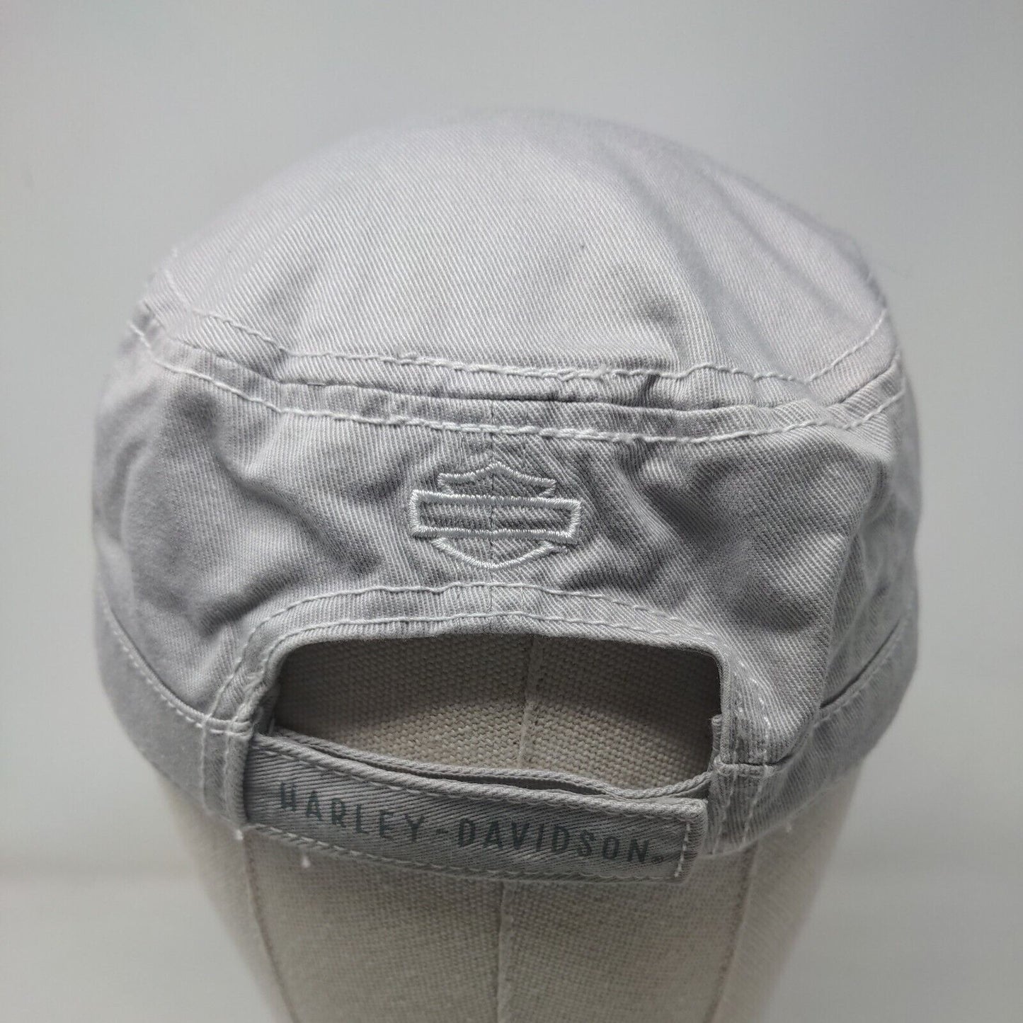 Harley-Davidson Motorcycles Strapback Cadet Army Cap Hat Gray One Size