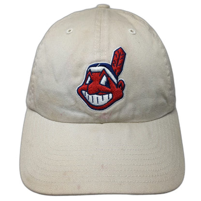 Cleveland Indians MLB Twins Enterprise Baseball Cap Beige OSFM Logo Slideback