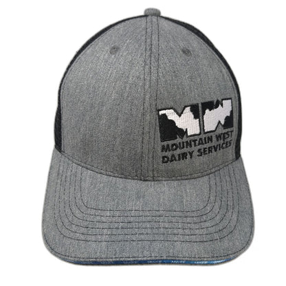 360 Apparel Trucker Hat Gray One Size Mesh Back Snapback Dairy Services Flag