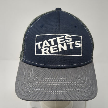 Tates Rents Fitted Mesh Back Hat Gray M/L Embroidered Colorblock Outdoor