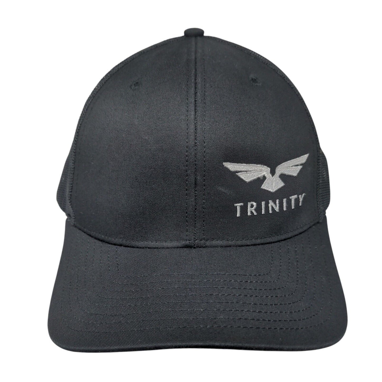 Trinity Snapback Trucker Hat Black One Size Adjustable Mesh Back Richardson