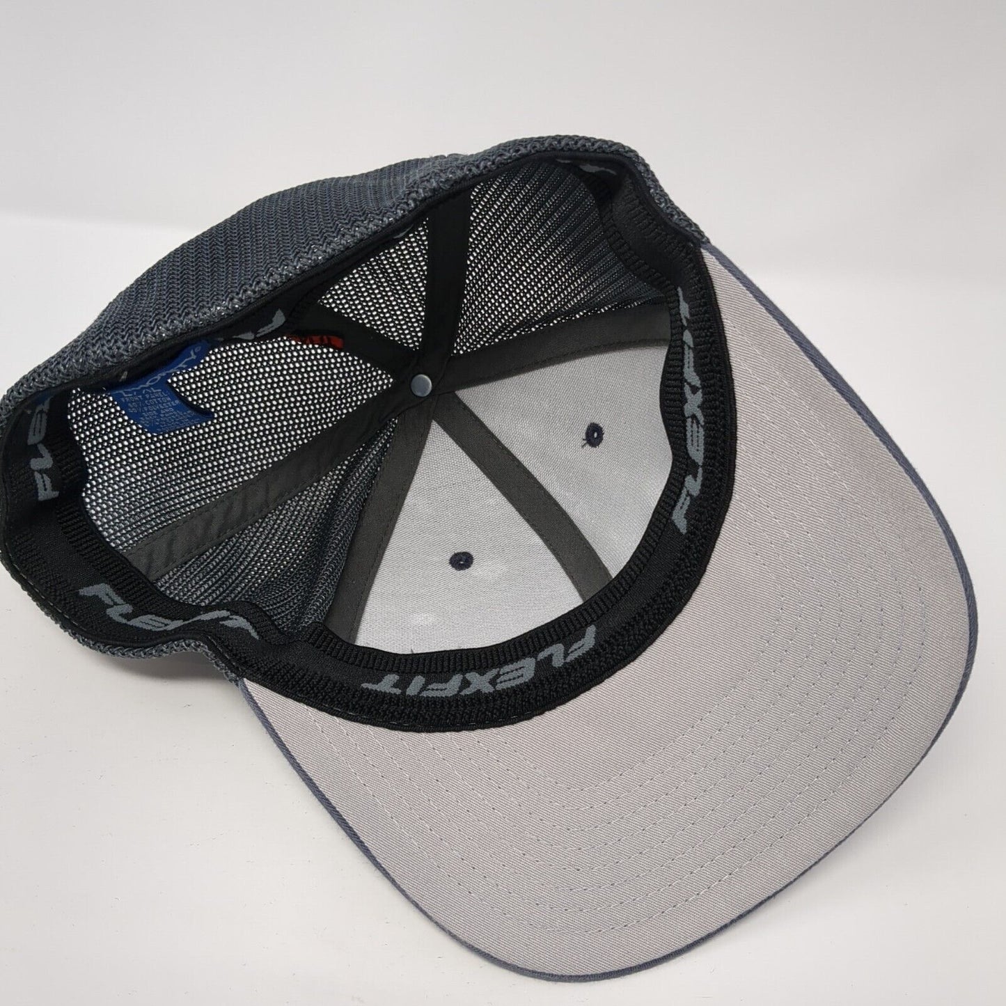 John Adams GMC Fitted Mesh Back Trucker Hat Gray L/XL Flexfit 6 Panel