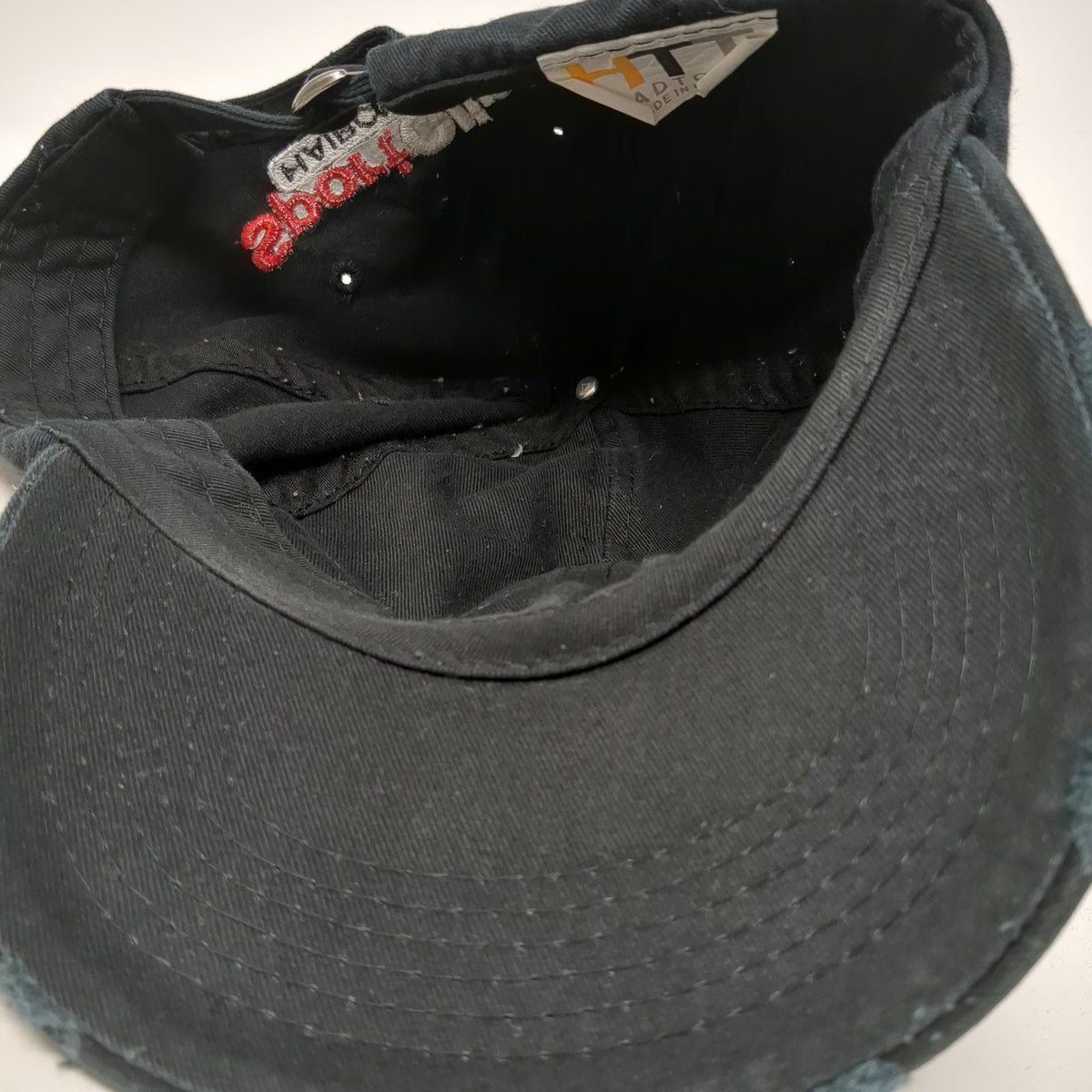 Head To Toe Baseball Cap Black One Size Chenille Patch Sport Clips Frayed Hat