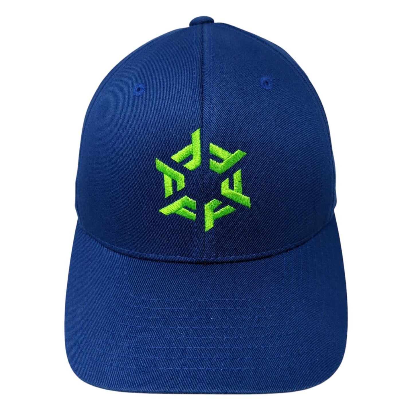 Fee Construction Logo Fitted Hat Blue S/M Embroidered Port Authority
