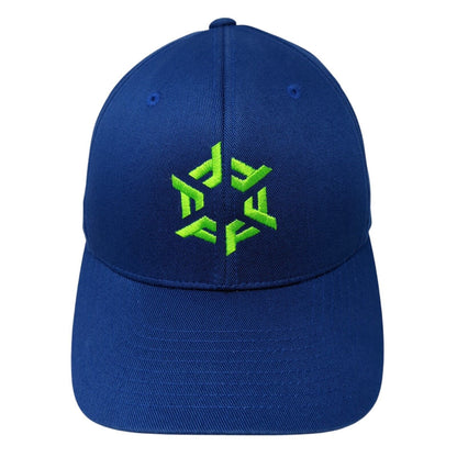 Fee Construction Logo Fitted Hat Blue S/M Embroidered Port Authority