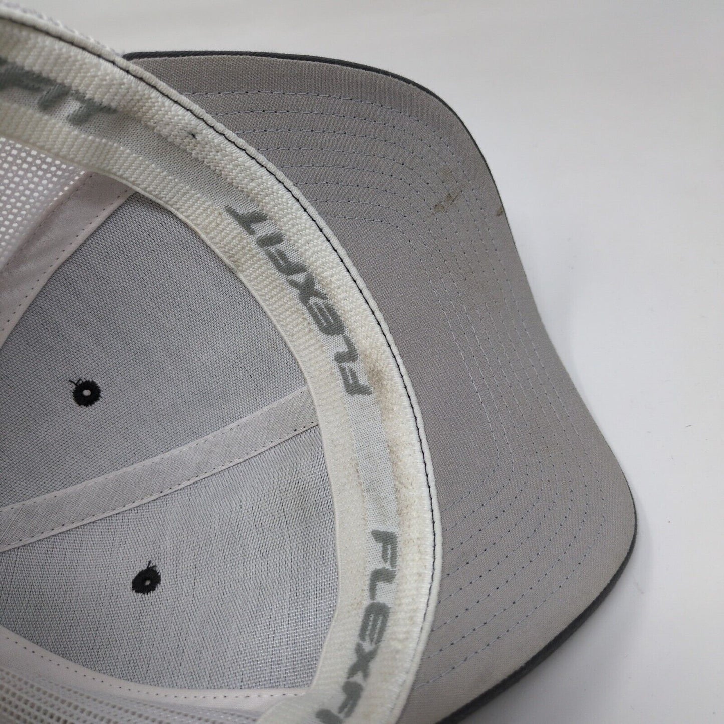 Flexfit Fitted Mesh Back Trucker Hat Gray One Size Colorblock Yupoong