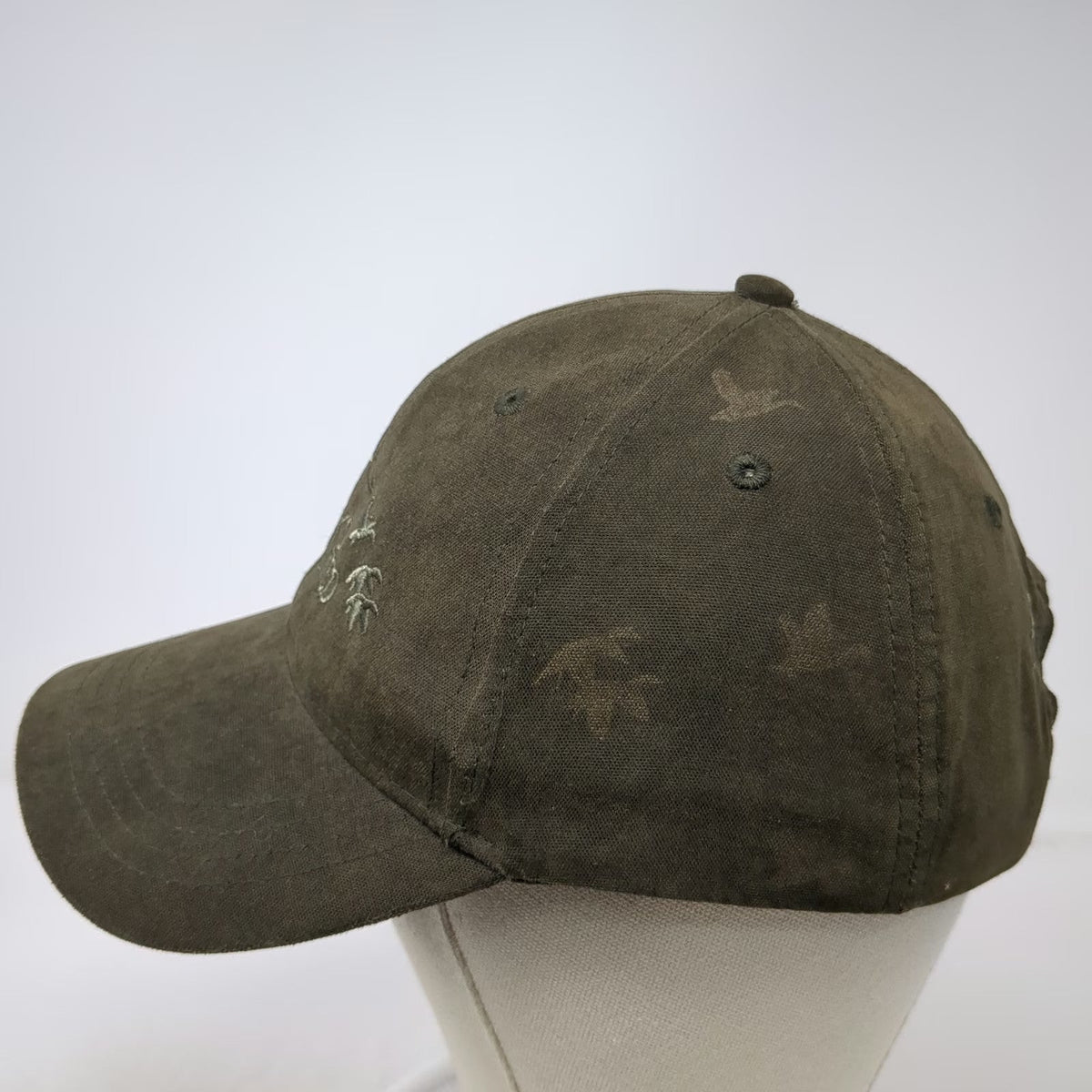 Ducks Unlimited Baseball Cap Brown One Size DU Leader Allover Print Logo Hat