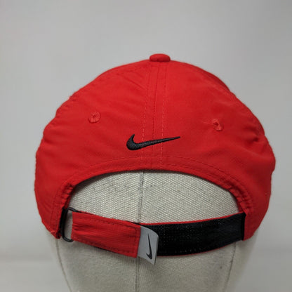 Nike Swoosh Just Do It Strapback Hat Red 4-7 Embroidered Dri-Fit 6 Panel