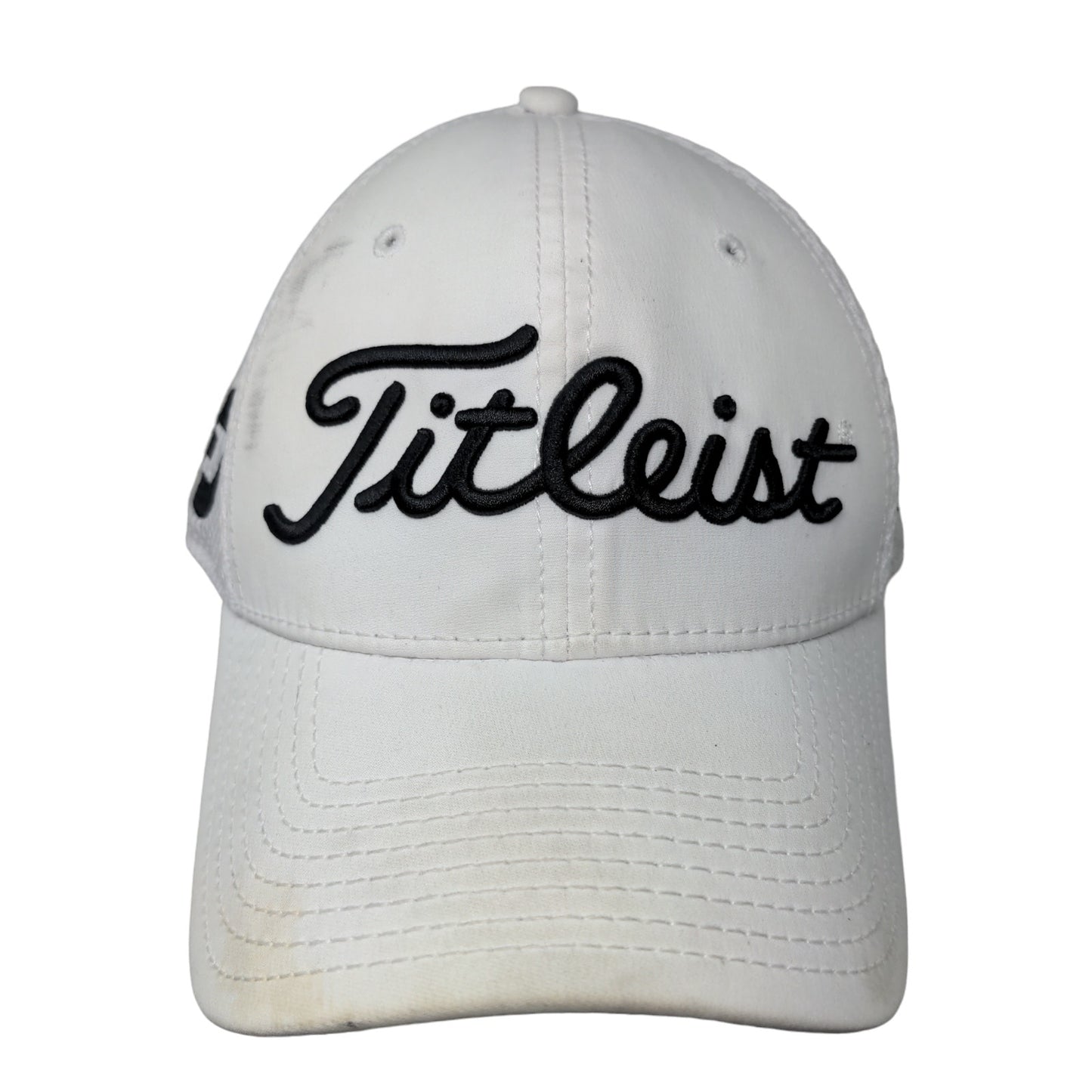 Titleist Men's Fitted Hat White Size M/L Embroidered Pro V1 Logo