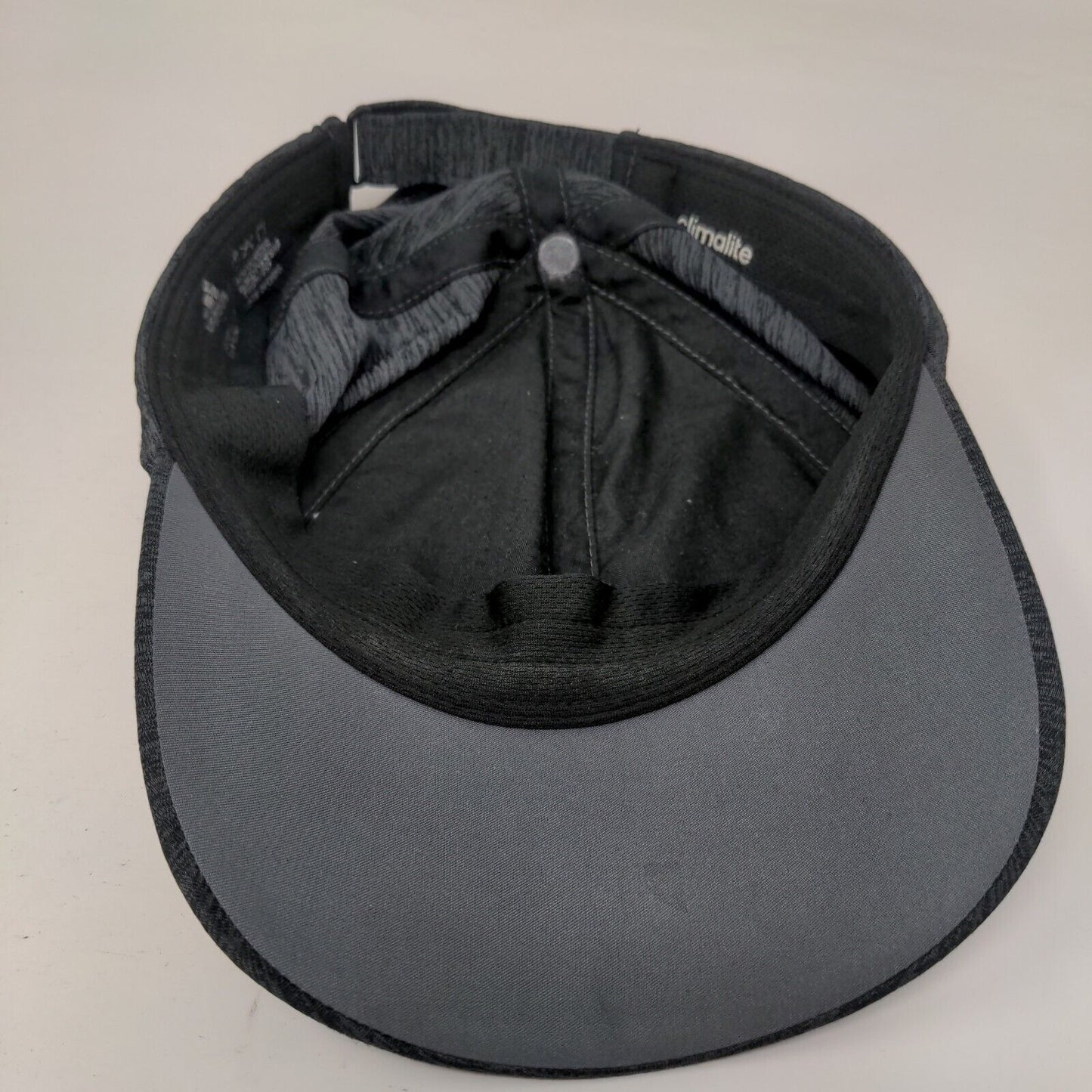 Adidas Strapback Hat Gray One Size Adjustable Climalite Vented Holes 6 Panel