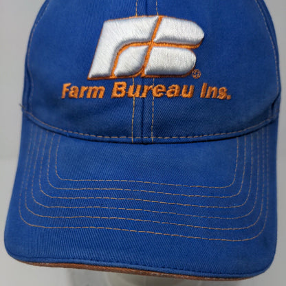 Farm Bureau Ins. Strapback Hat Blue One Size Adjustable Embroidered Buck's Bags