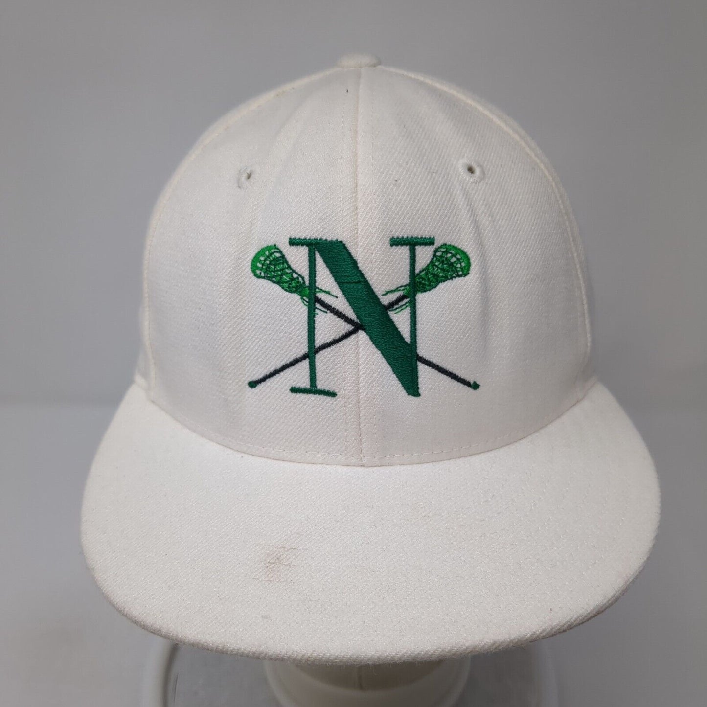 Gate 77 Fitted Hat White Size 7 1/4 Lightweight Embroidered 6 Panel Lids
