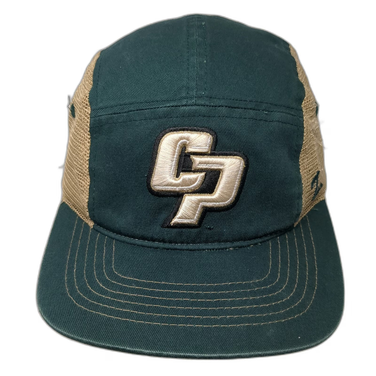 Cal Poly Mustangs NCAA Zephyr 5 Panel Green Beige One Size Mesh Snapback Hat