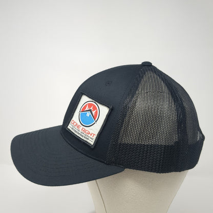 Done Right Snapback Trucker Hat Black One Size Mesh Back Richardson